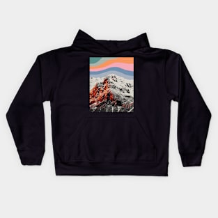 Rainbow in mountains Kids Hoodie